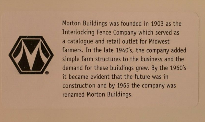 37″x11″ Interlocking Fence Co. / Morton Buildings Vintage-Looking New Metal Sign