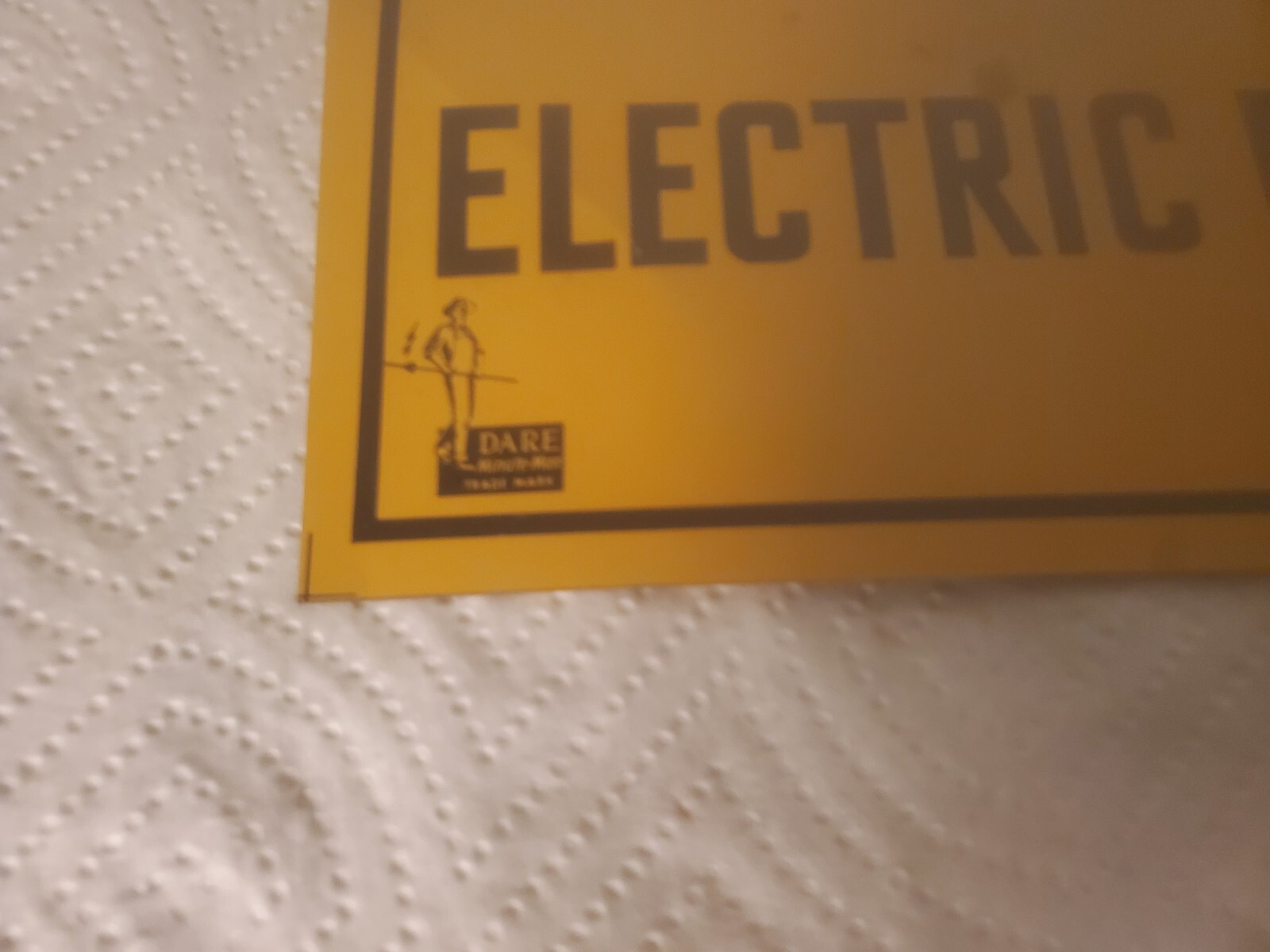 8″ X 4″ Metal Sign Electric Fence Dare Minute Man Logo Farm Ranch Decor