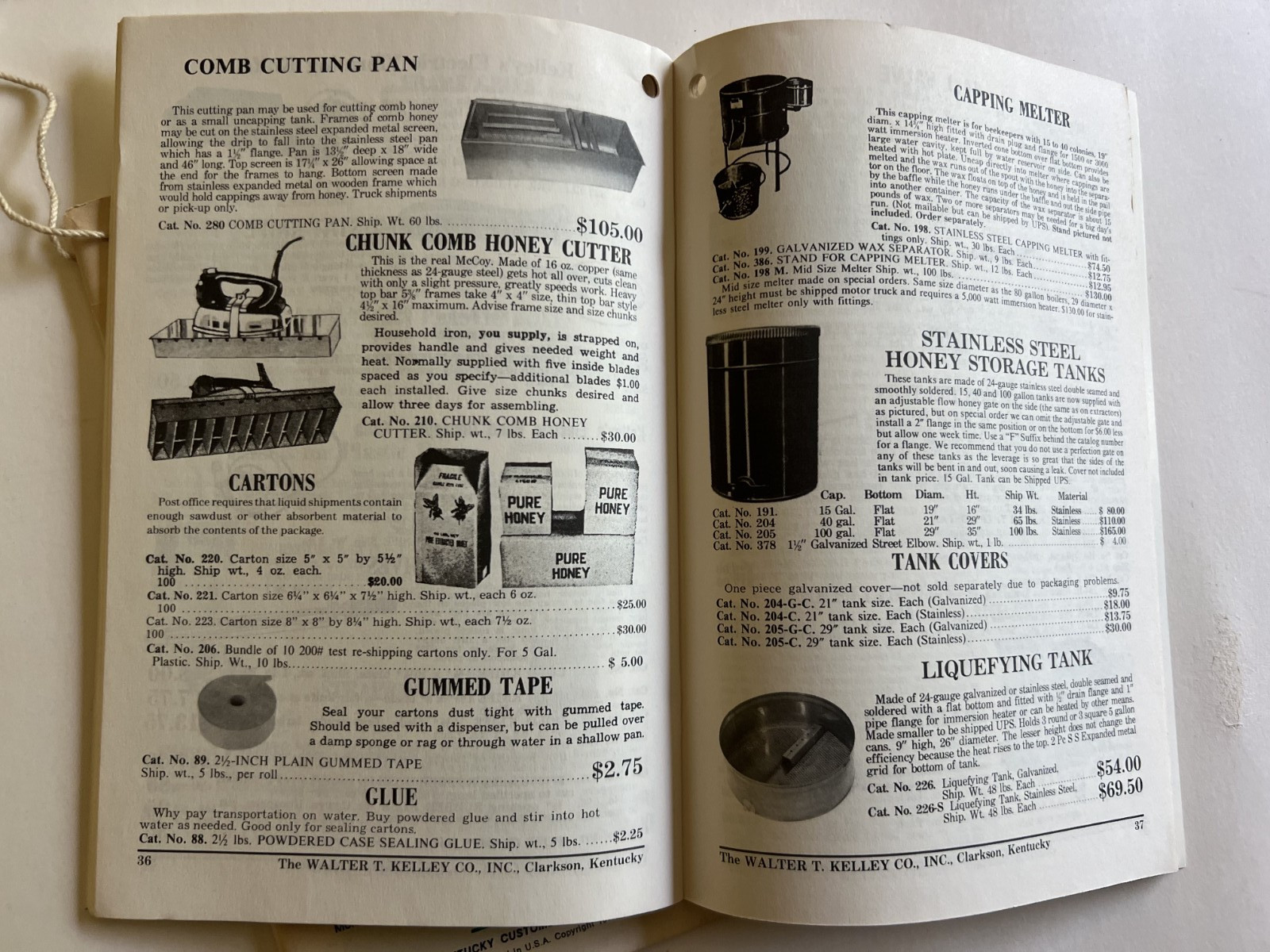 1979 & 88′ Walter T. Kelley Bee Supply Catalogue w/ order form