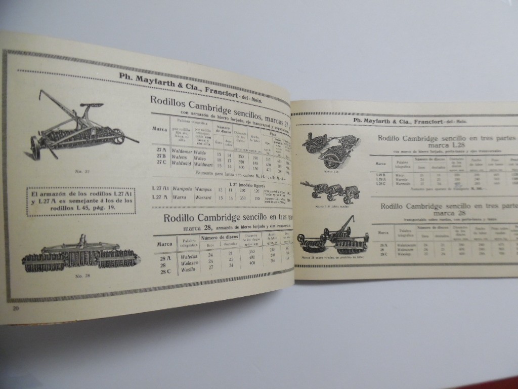 c.1922 Ph. Mayfarth & Co German Farm Implement Wine Press Export Catalog Antique
