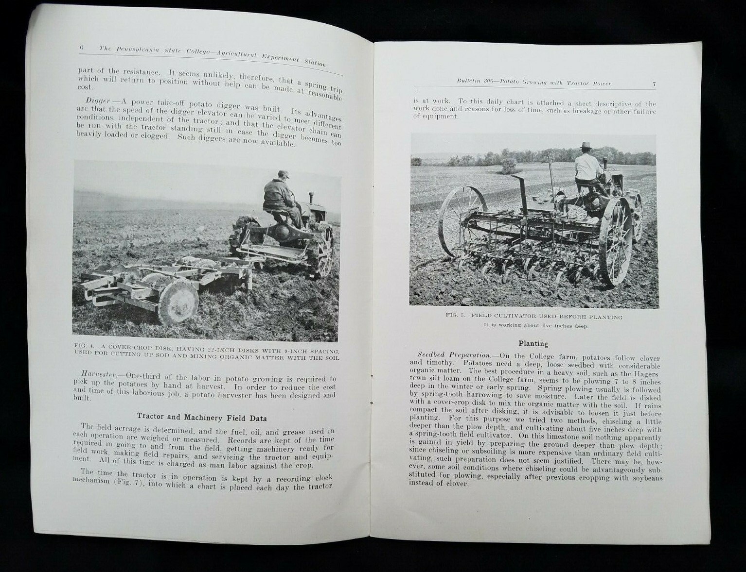 1934 Pennsylvania State College Ag Bulletin Potato Growing With Tractor Power