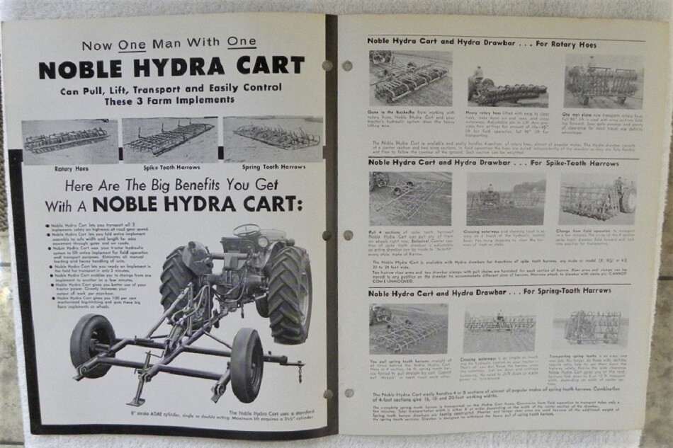 1971 Noble Hydra-Cart for Rotary Hoes, Harrows, Dealer Advertising, Price List