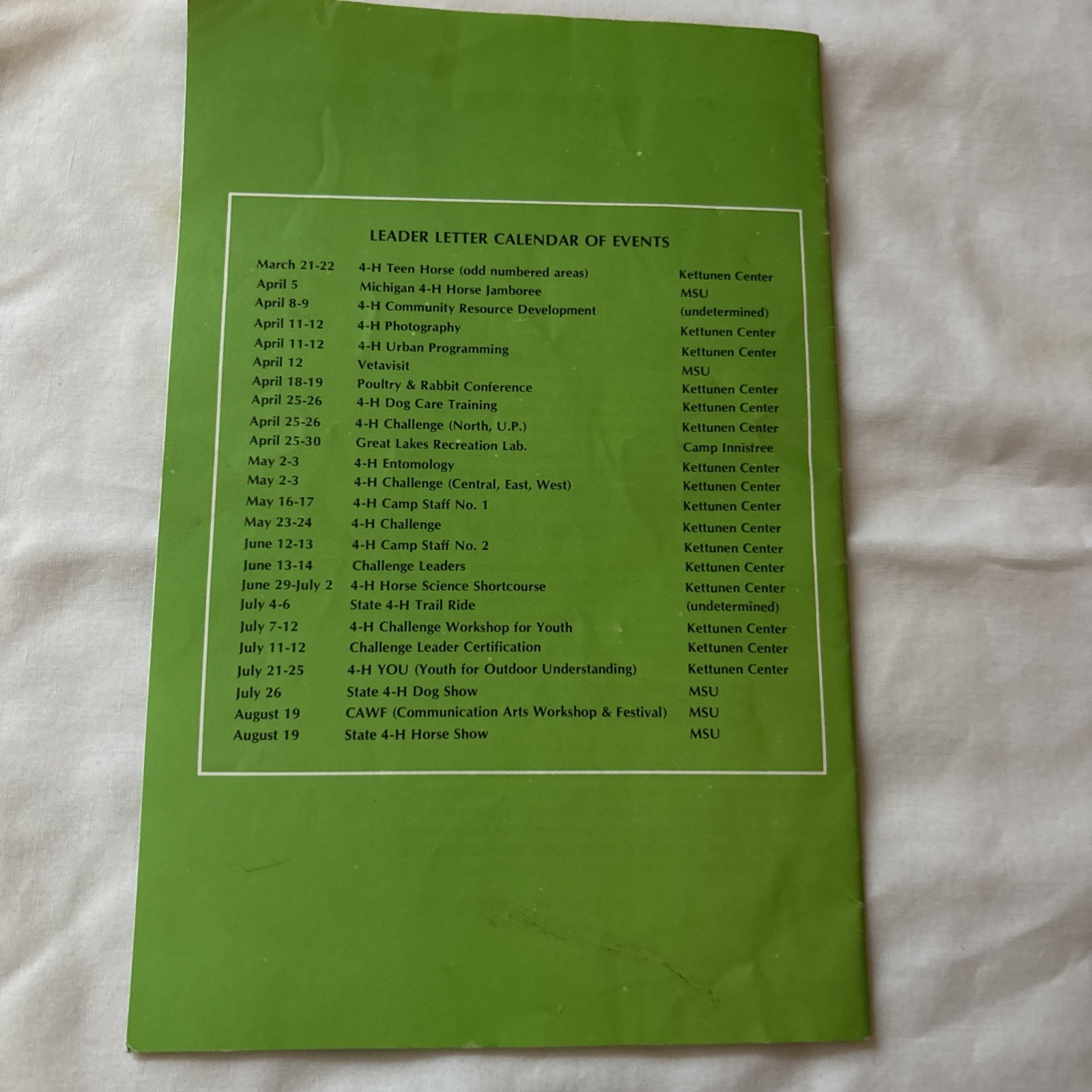 1975 Michigan 4-H Leaders’ Manual MSU Pamphlet Get Ready For Exploration