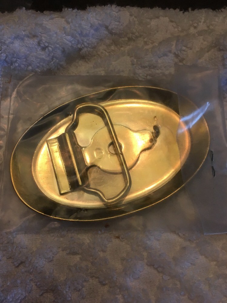 NEW Bald Eagle Enamel COLLECTOR BELT BUCKLE~Two Tone~HOOVER’S MFG. CO Patriotic