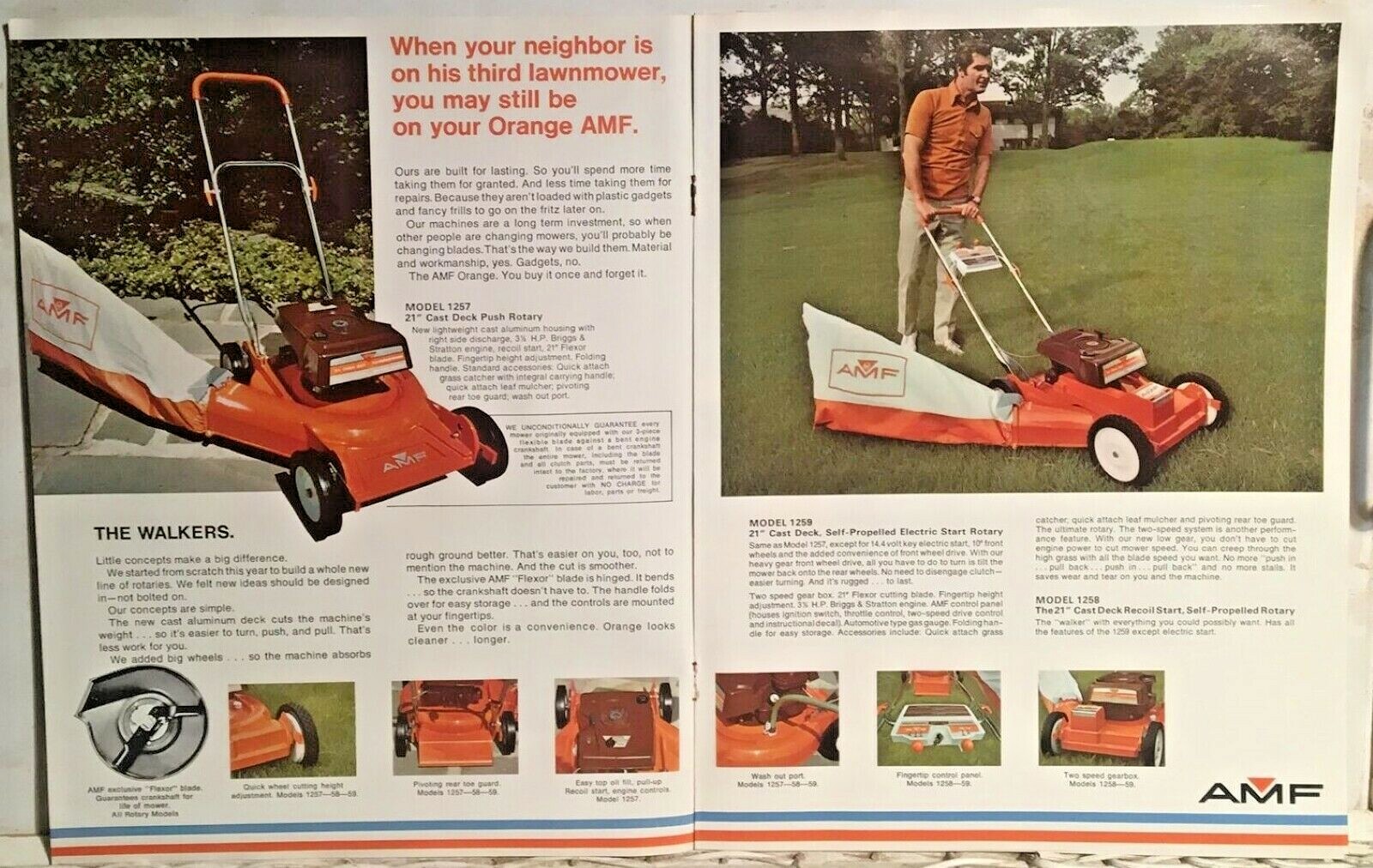 AMF Mower and Tractor Brochure 1971 Mint Condition