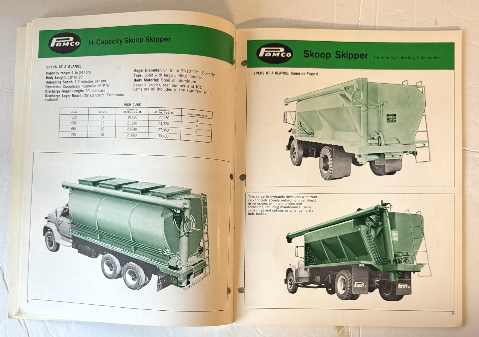 Vintage 1972 Pamco Agricultural Brochure Bulk Feed And Fertilizer Farm Equipment