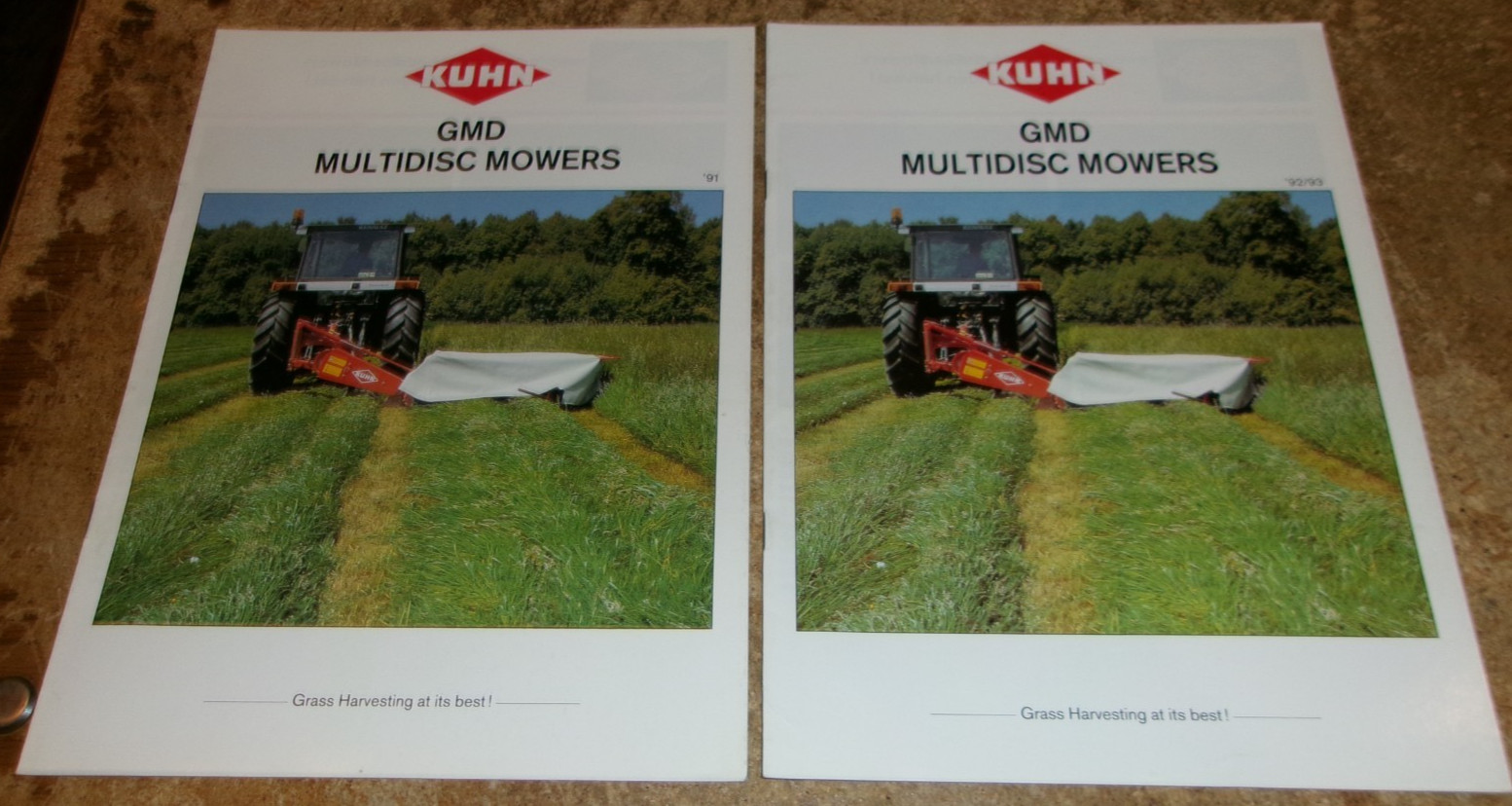 2-lot 1990’s kuhn GMD multidisc mowers brochures in nice shape used