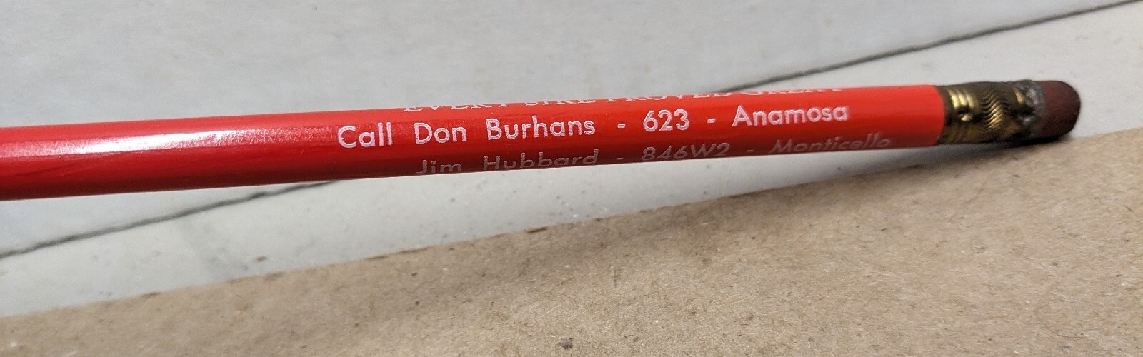 Vintage American Breeders Service Sire Anamosa And Monticello Iowa IA Pencil