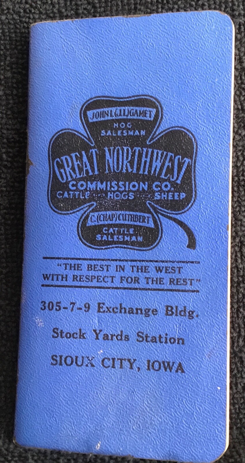 1930’s Notebook Great Northwestern Commission Co Sioux City, Iowa Hogs Cattle