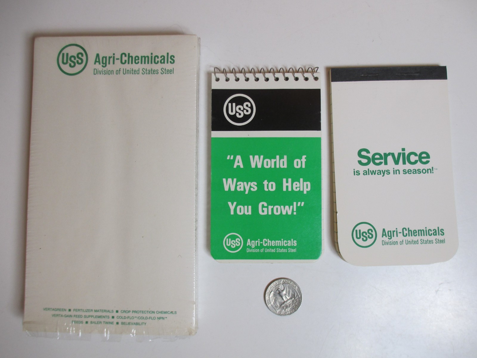 Lot of 8 United States Steel USS Agri-Chemicals Note Pads (6) 7×4, (2) 5×3 Lined