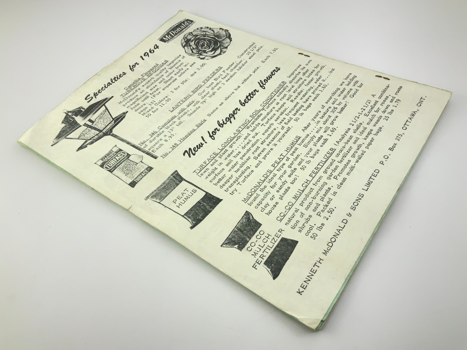 McDonald’s Spring Garden Catalogue 1964 Seed Catalog Ottawa Canada EE629