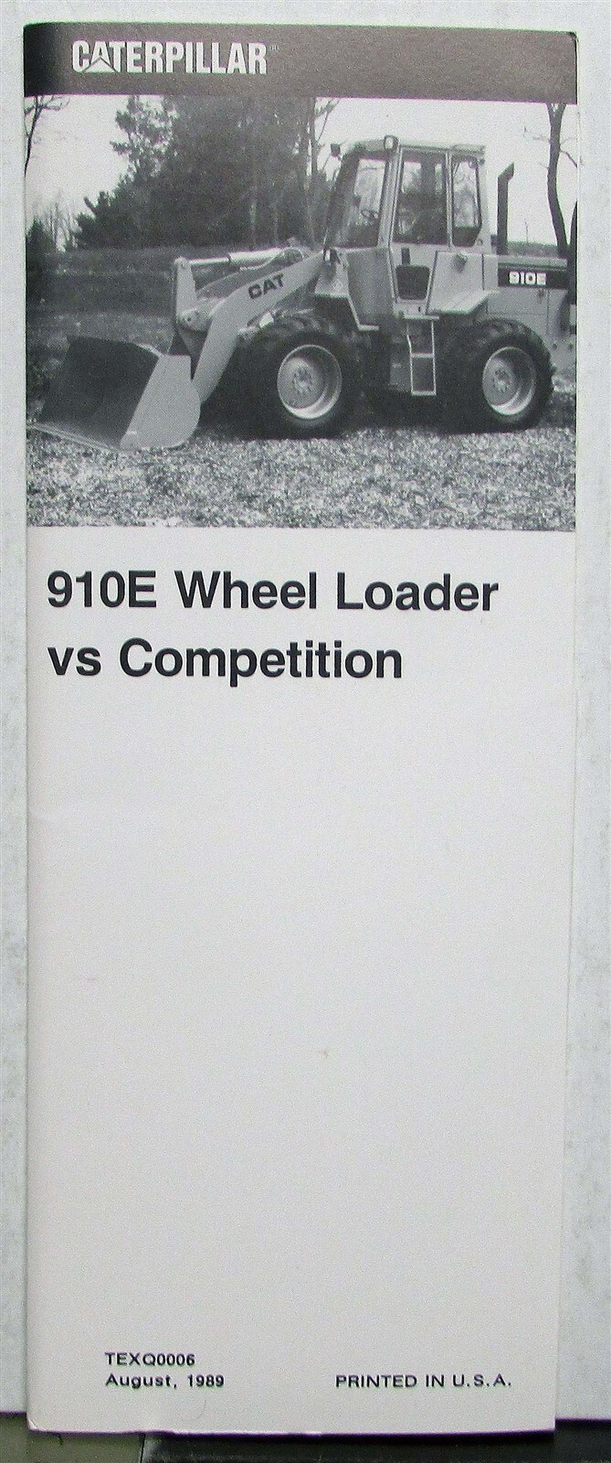 1990 Caterpillar 910 Wheel Loader VS Competition Construction Brochure