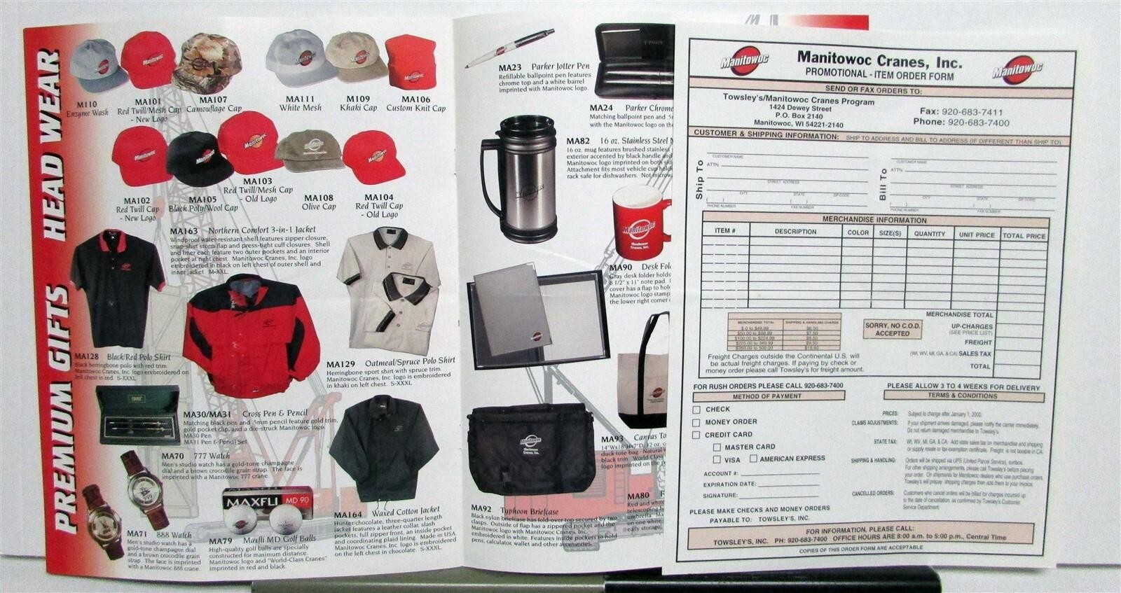 1998 Manitowoc Promotional Premiums & Wearables Construction Sales Brochure