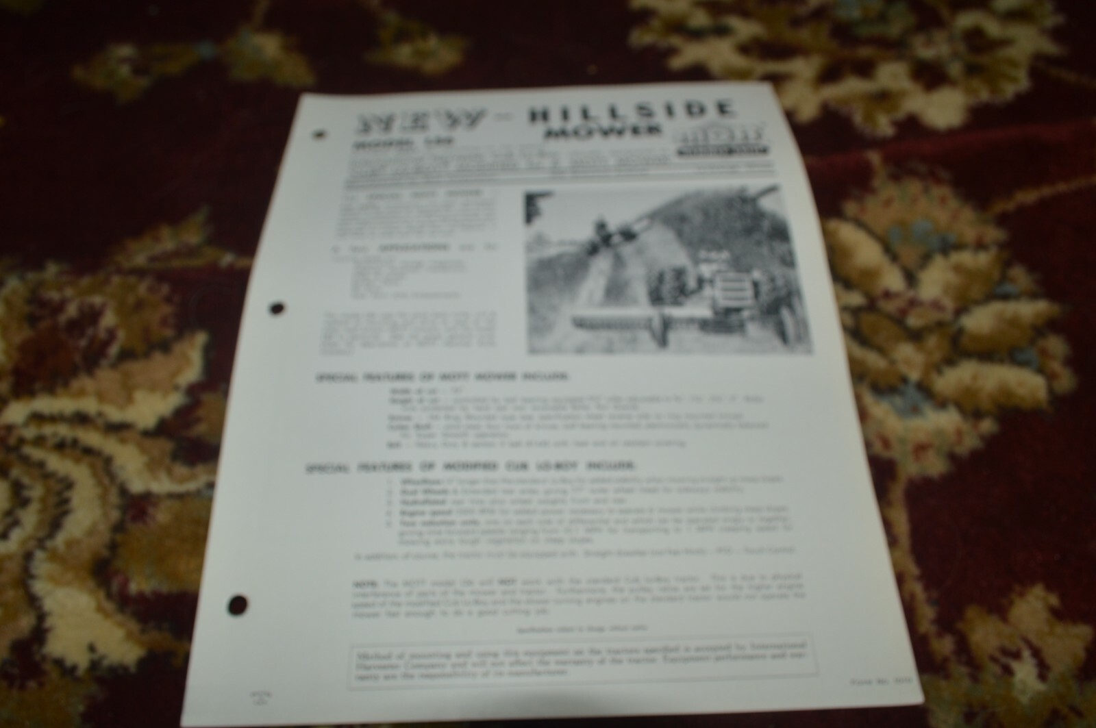 Mott Hammer Knife Hillside Mower Brochure FCCA