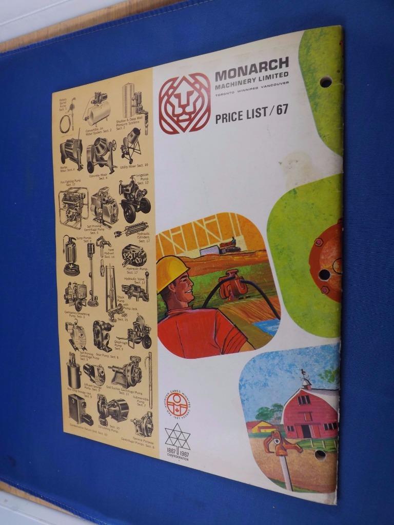 MONARCH MACHINERY LIMITED PRICE LIST CATALOG 1967 PUMPS GRINDERS MOTORS FARM