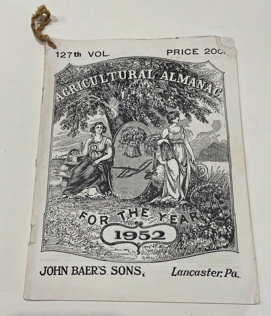 John Baer’s Sons Almanacs 1954, 1953, 1952, 1951, & 1950 Almanacs – Lot of 5x