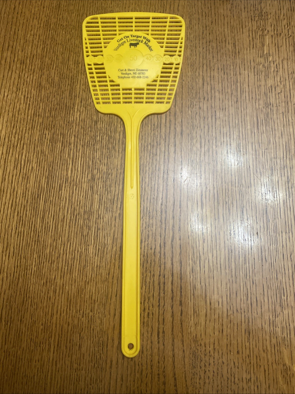 Vintage Fly Swatter. Verdigre Livestock, Curt and Sherri Zimmerer, plastic