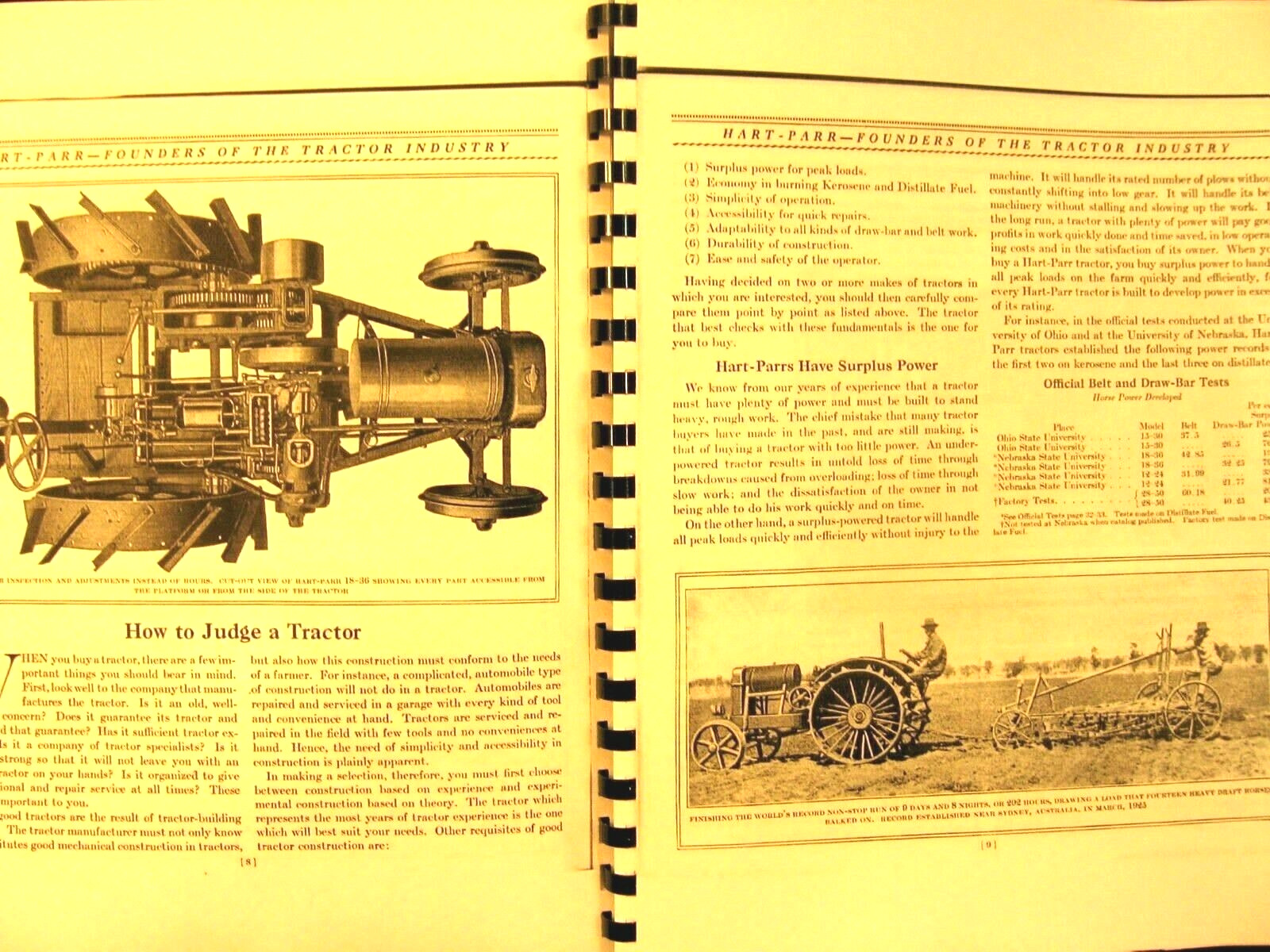 Hart-Parr Sales Manual the New Models as well as the old 69 Pgs.
