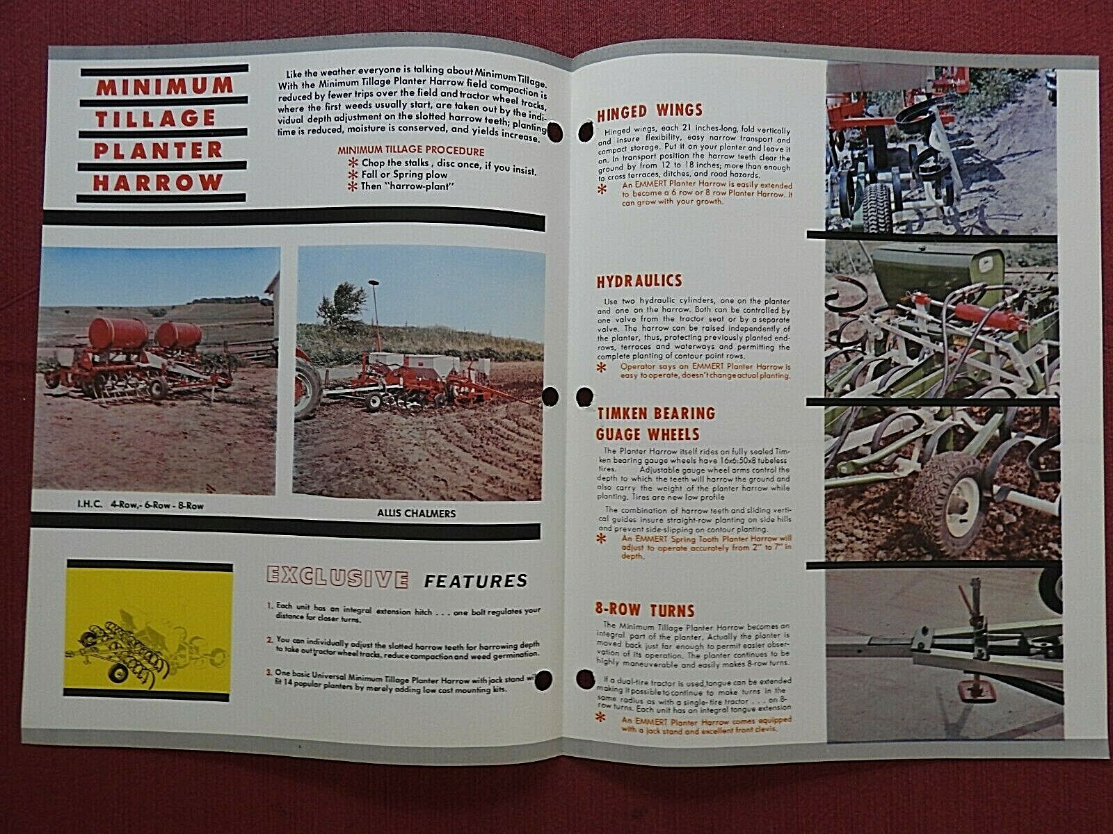 1972 U136 PLANTER HARROW FARM IMPLEMENT SALES CATALOG EMMERT MFG CO AUDUBON IOWA