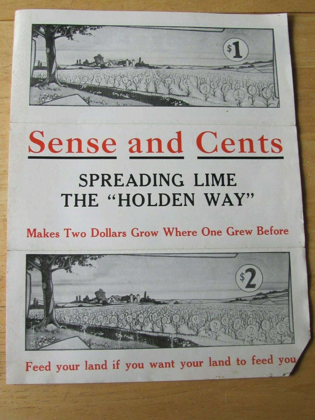 1910’s BROCHURE HOLDEN CO PEORIA IL FARM LIME FERTILIZER SPREADER LUTHY & CO