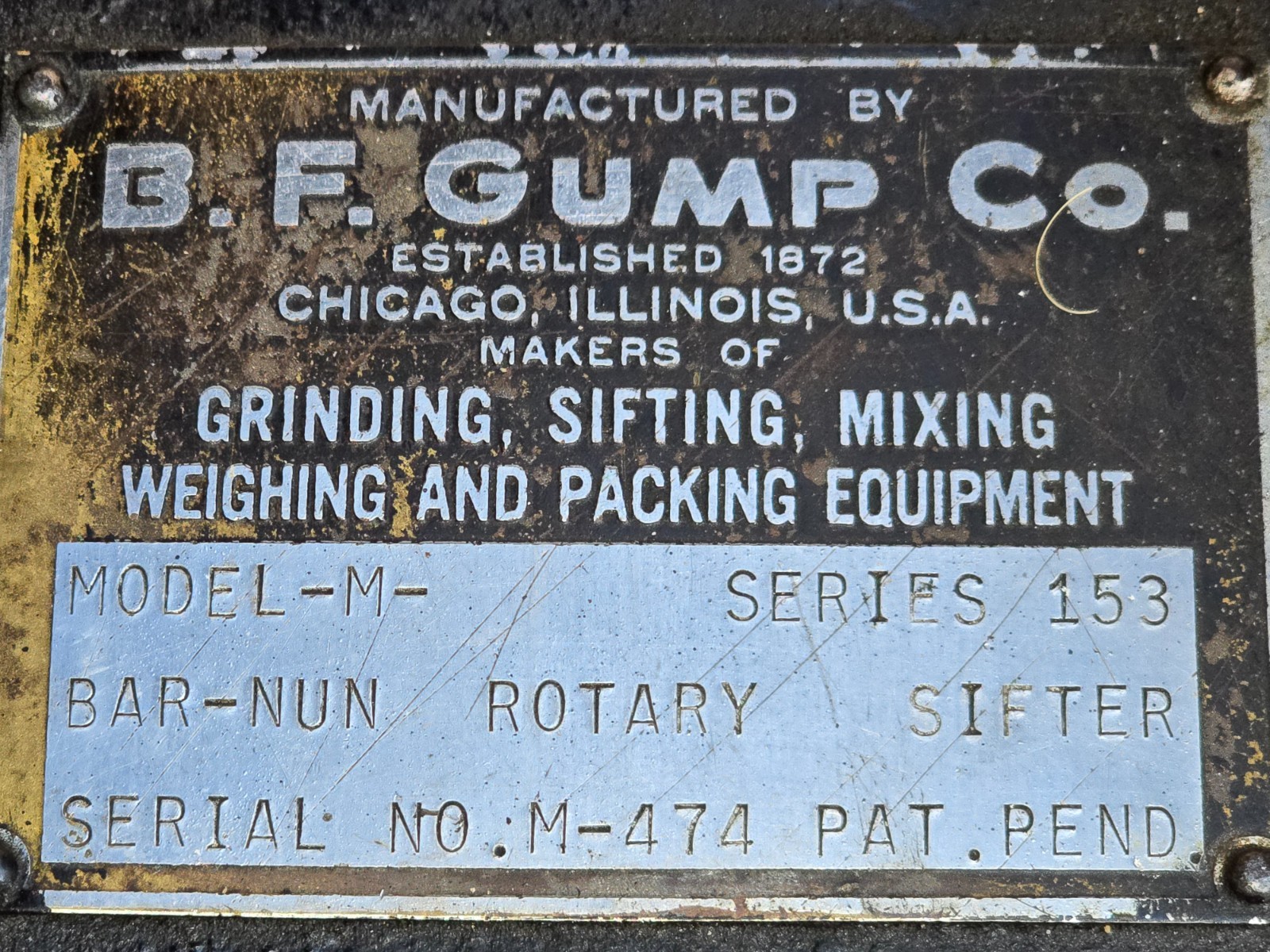 RARE 1872 ANTIQUE B.F GUMP ROTARY SIFTER INDUSTRIAL FLOUR MILL MACHINE CAST IRON