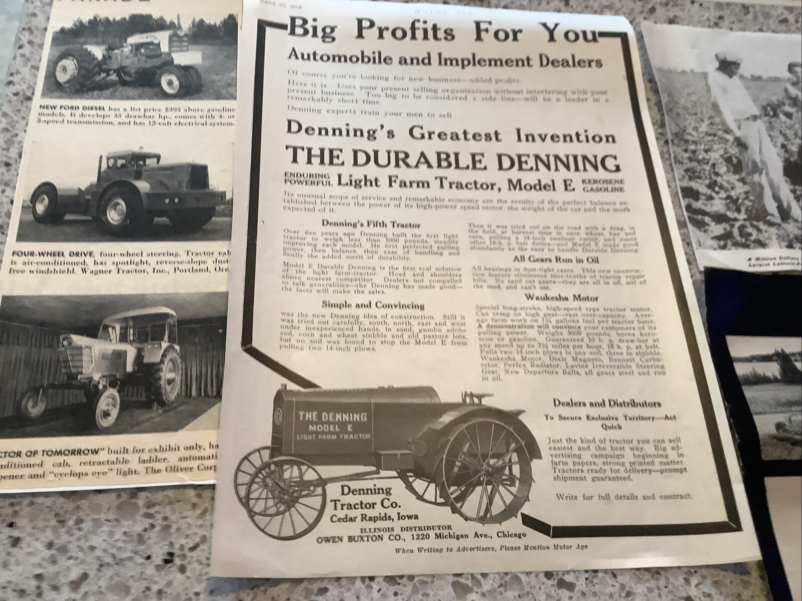 Lot of 6 Farming Agricultural Tractor Print Ads 1916-1970’s All Brands & Designs