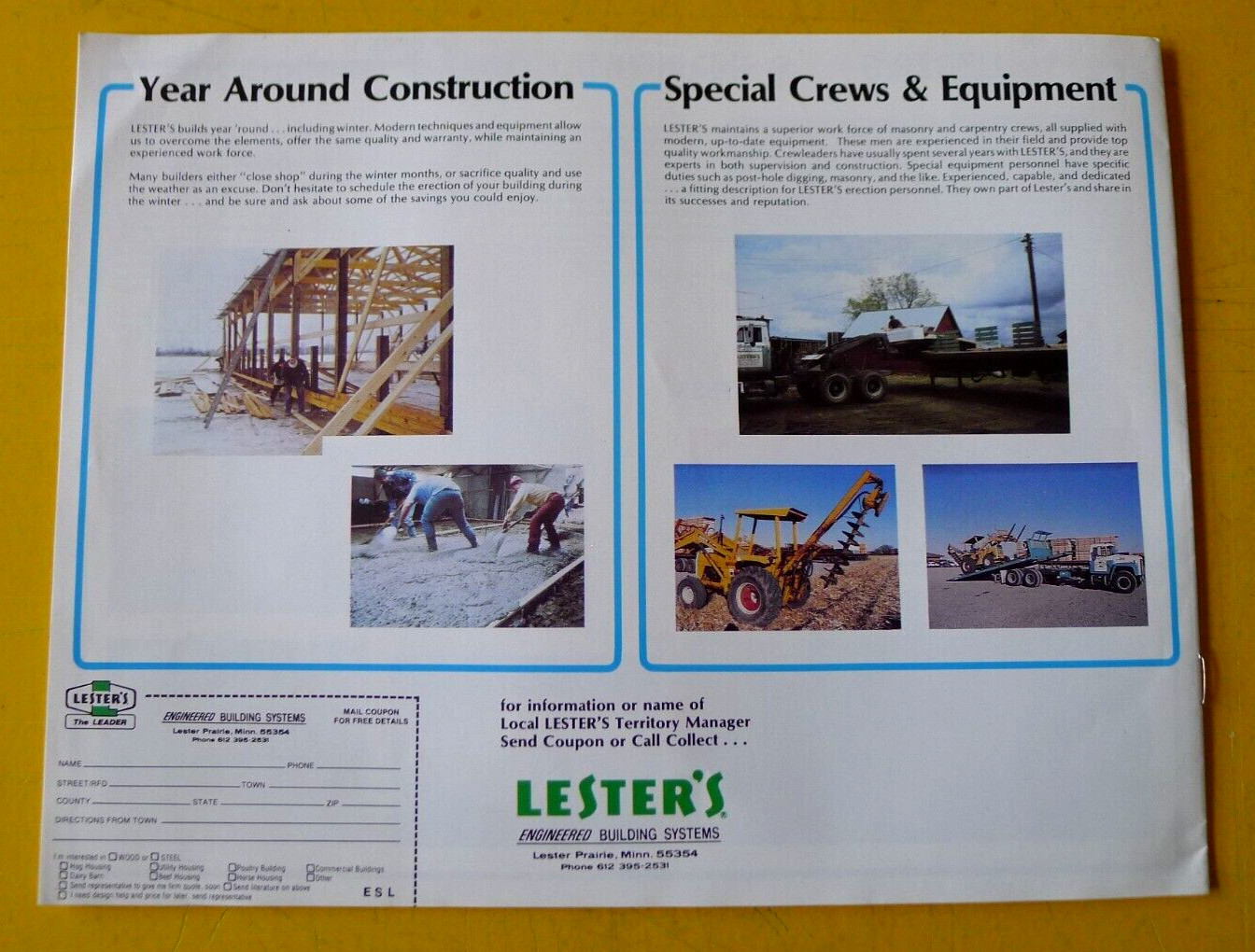 1970s Original LESTER’S Steel Farm Buildings BROCHURE Catalog