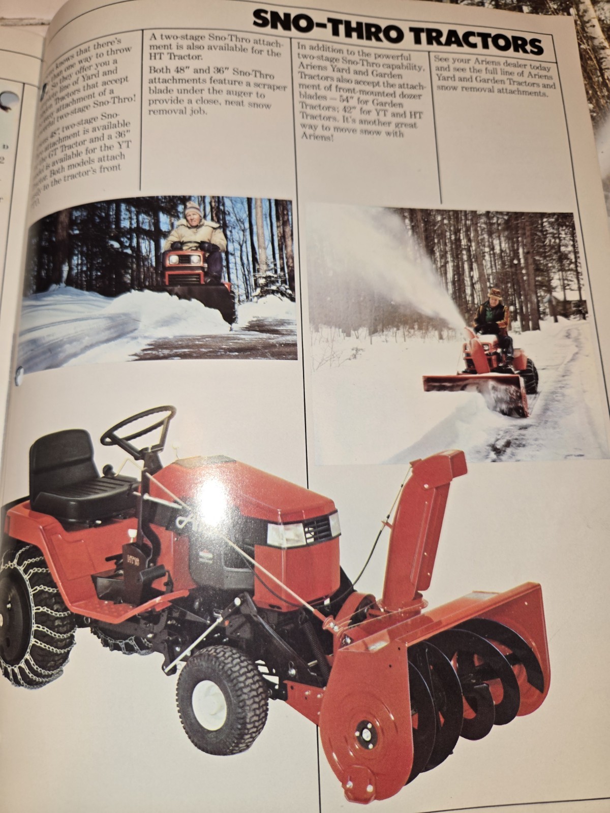 2 1983 ARIENS DEALERSHIP ADVERTISING BROCHURES SNO-THRO TRACTORS & SNO-THROS
