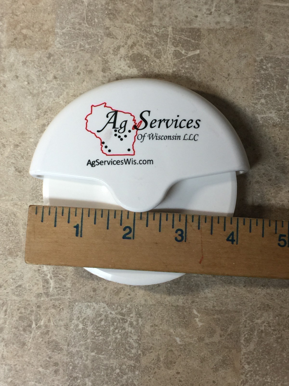 VTG Ag Services Wisconsin Pizza Cutter Promo Tool Plastic USA Made Advertising