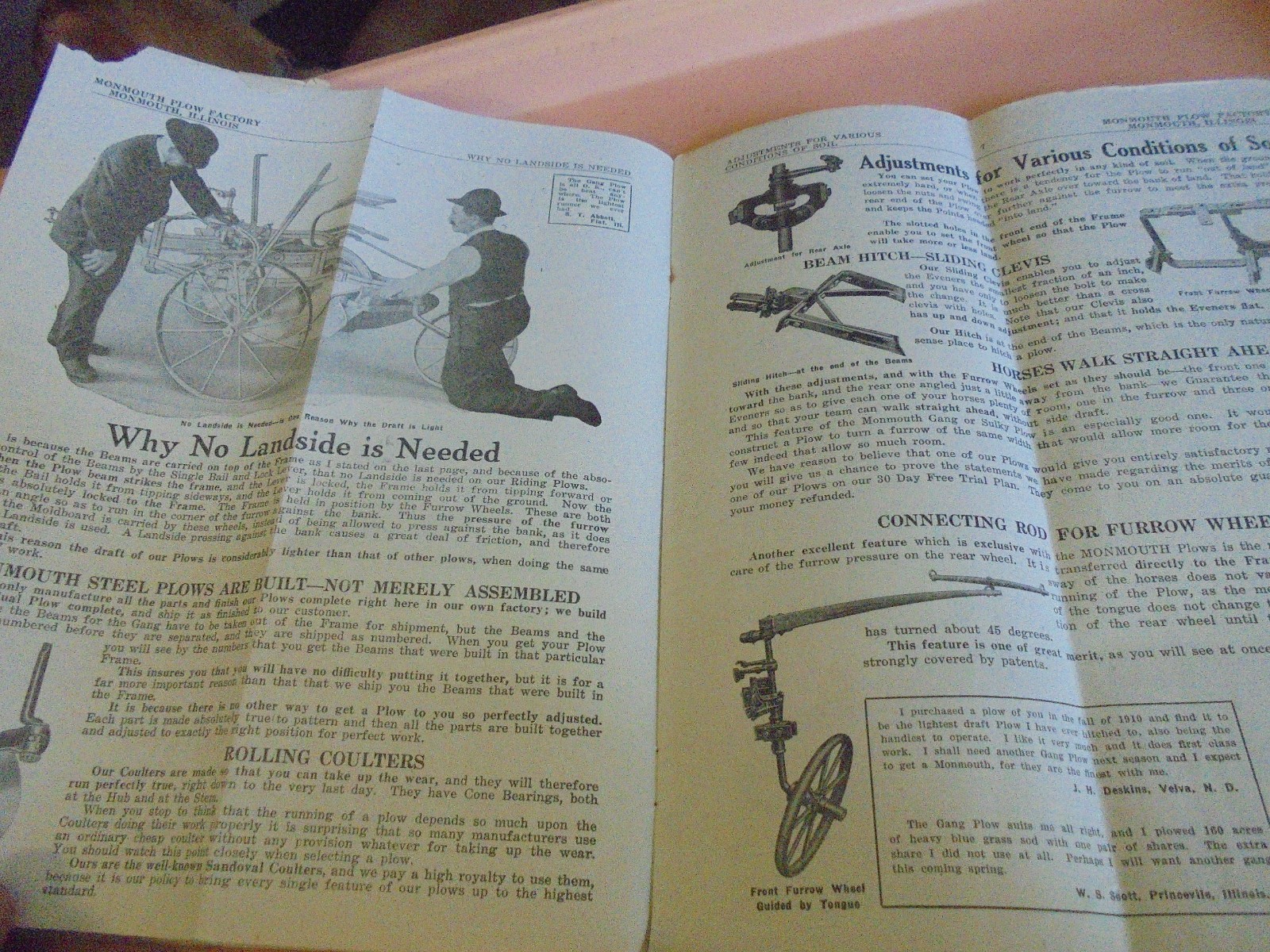 Vintage 1920’s Monmouth Plow Factory Brochure