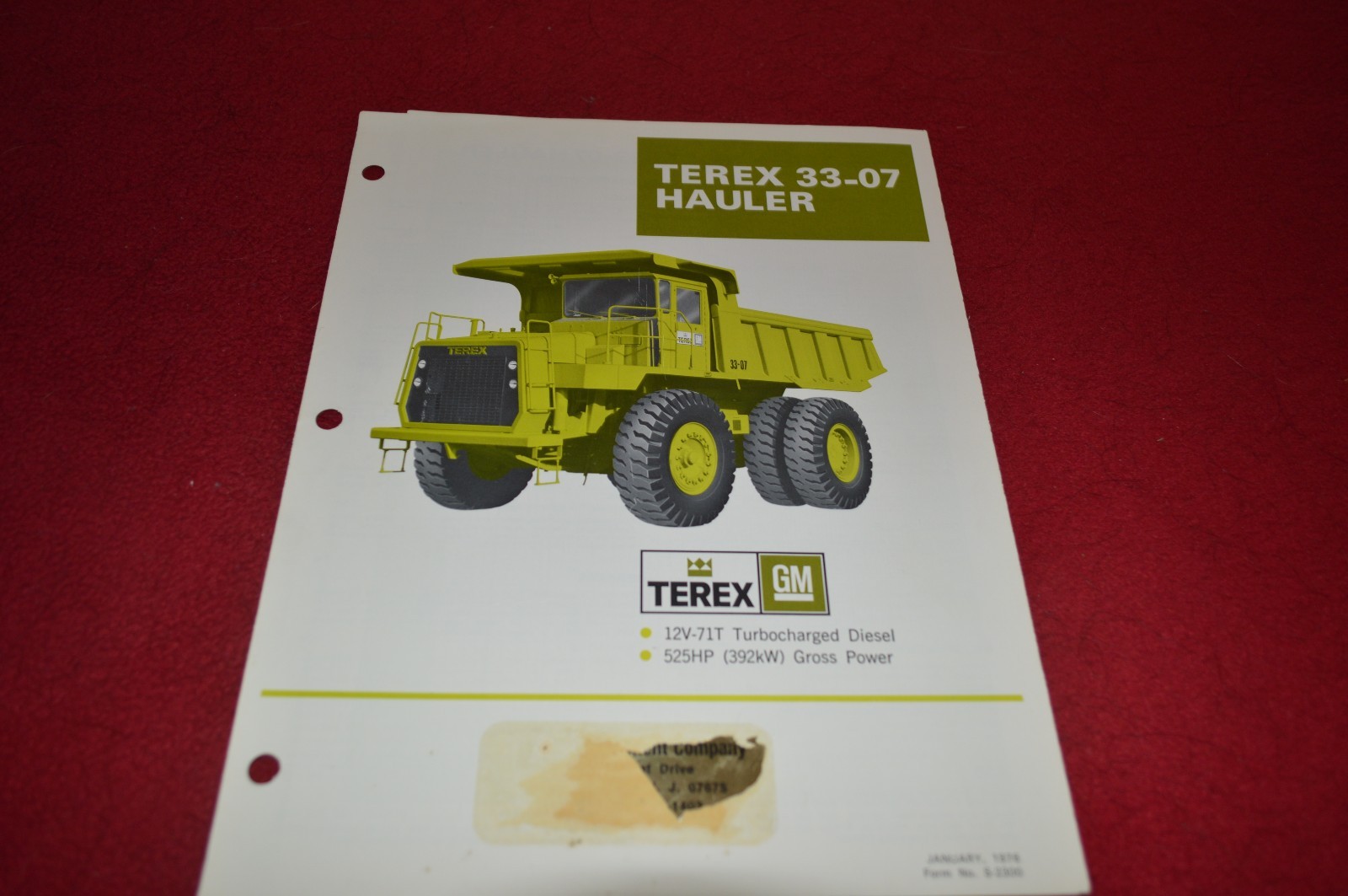 Terex 33-07 Rock Haul Truck Dealer’s Brochure DCPA4