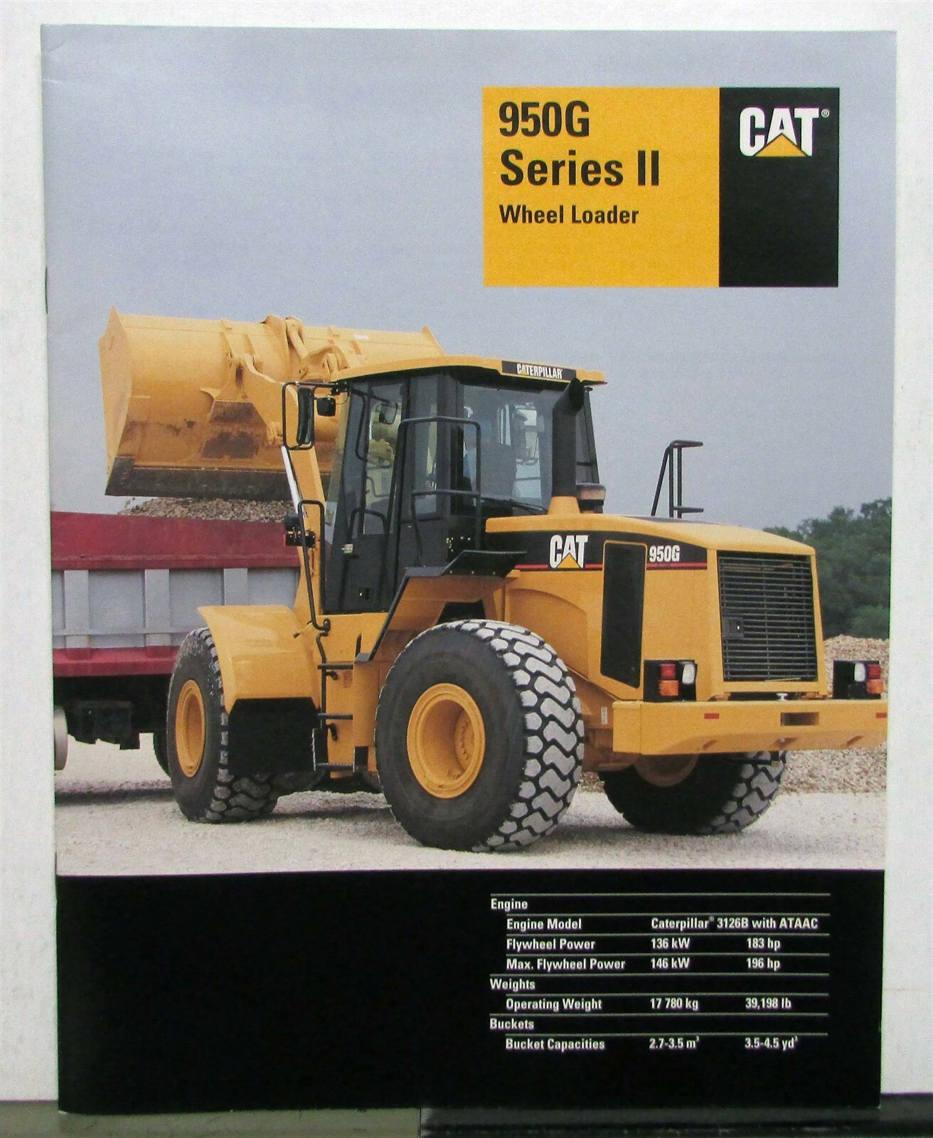 2003 Caterpillar 950G Series II Wheel Loader Specs Construction Sales Brochure