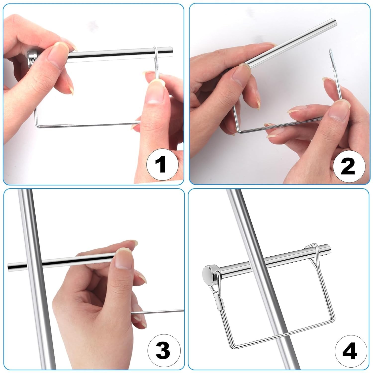 6 Pcs Trailer Coupler Pins, 5/16″ x 4″ PTO Shaft Locking Pins, Heavy-Duty Square
