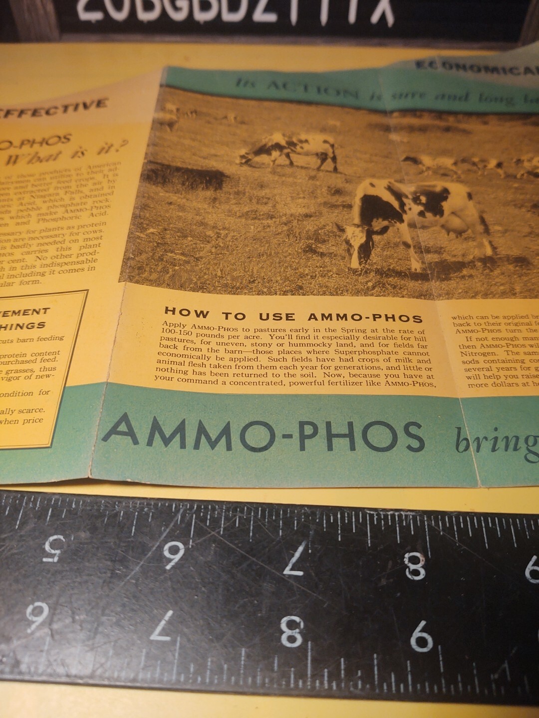 VTG Ammo-phos AMERICAN CYANAMID NYC Fertilizer Dairy Farming Print ADVERTISING