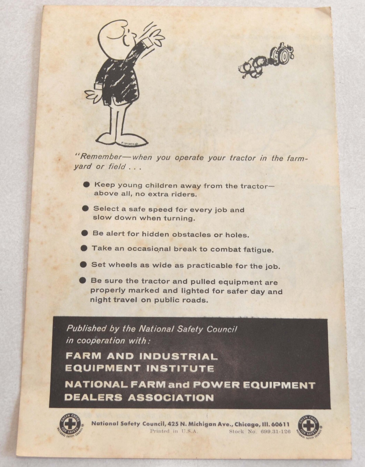 Vintage 1960s National Safety Council “Mr. Farmer” Tractor Safety Brochure