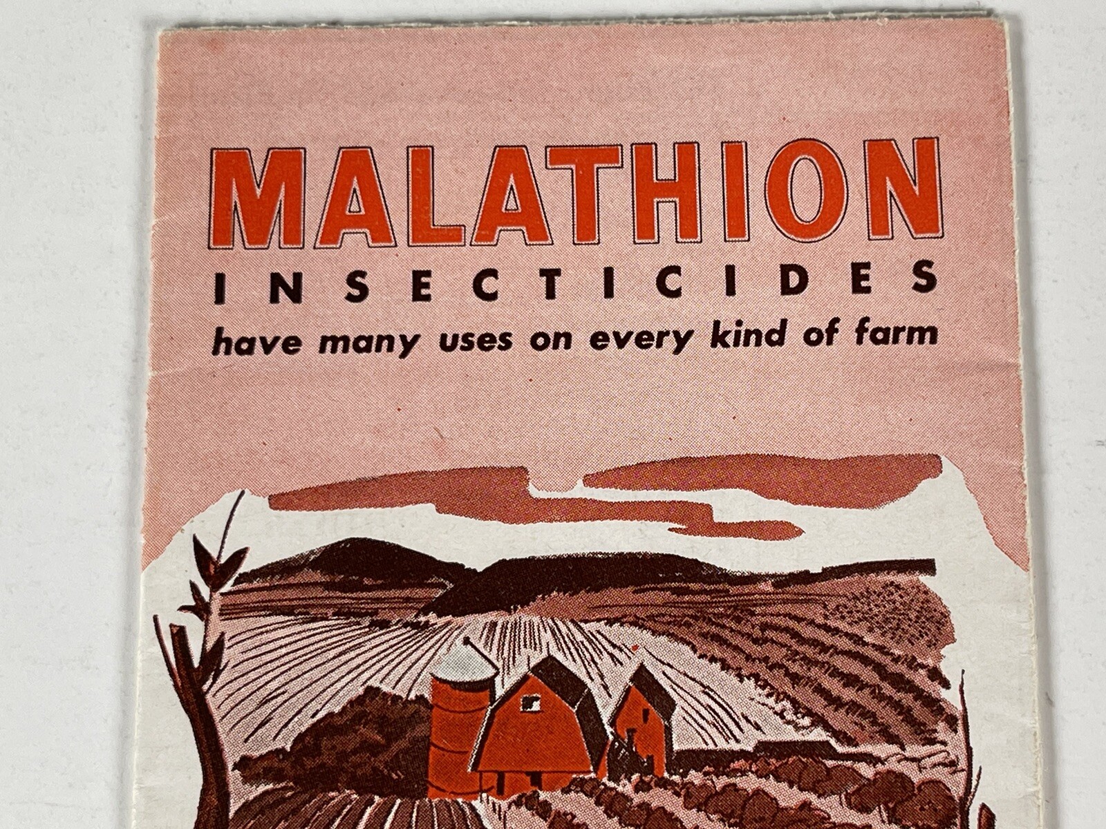 Malathion Insecticides Growers Guide booklet VTG Full 17×13″ Spray & Dust Chart