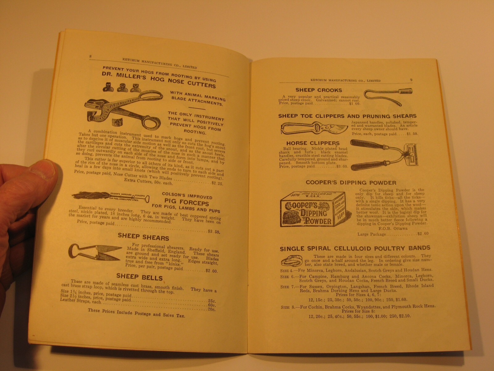 Ketchum Manufacturing 1923 Catalog Animal Tags Cattle Sheep Ottawa
