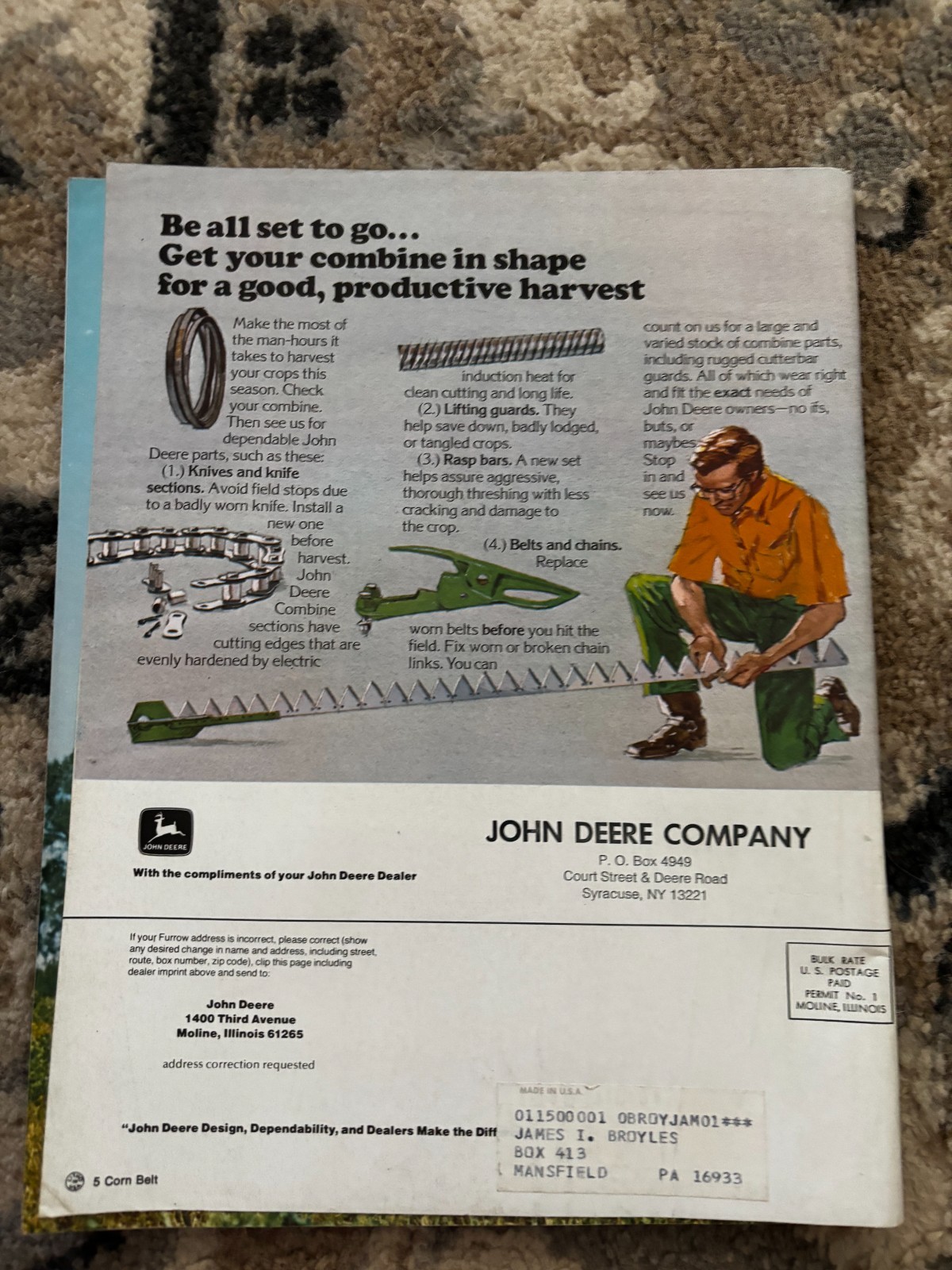 John Deere Furrow Magazine May-June 1978 Brochure DCPA26