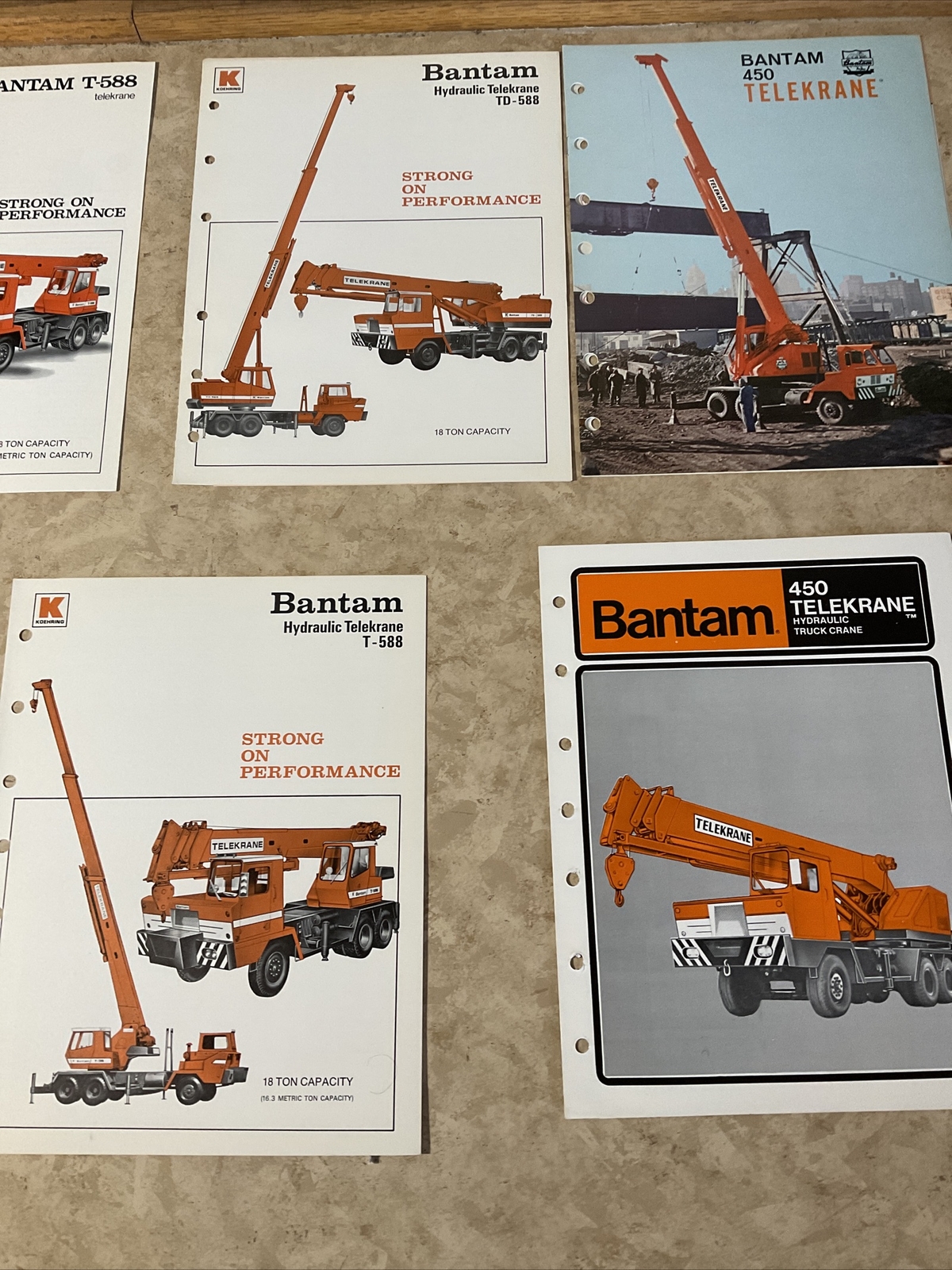 Lot Of Bantam, Koehring Telekrane, Telekruiser, Aquakrane Literature, Brochures