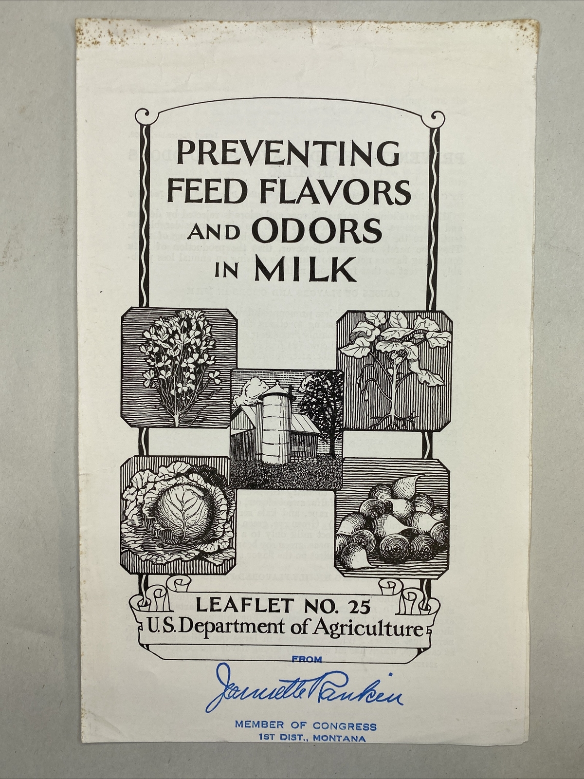 1935 USDA Farmers’ Bulletin No. 25 Preventing feed flavors in odors in milk
