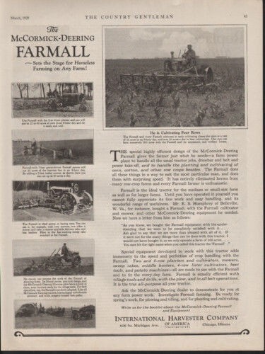 1928 NATIONAL HARVESTER MCCORMICK DEERING FARMALL TRACTOR AGRICULTURE AD 10281