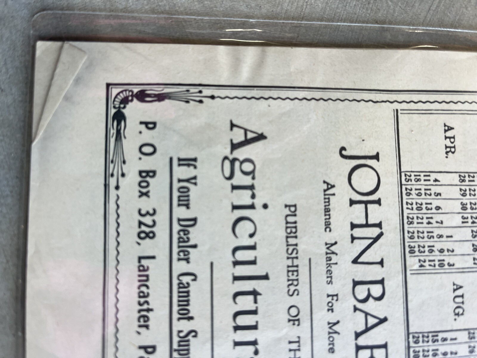 VINTAGE FARMERS AGRICULTURAL ALMANACS, BAER’S LANCASTER PA 1965