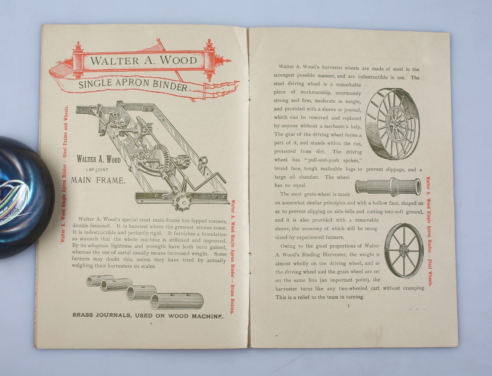 1890 Walter A. Wood Single Apron Binding Harvester Descriptive Pamphlet Brochure