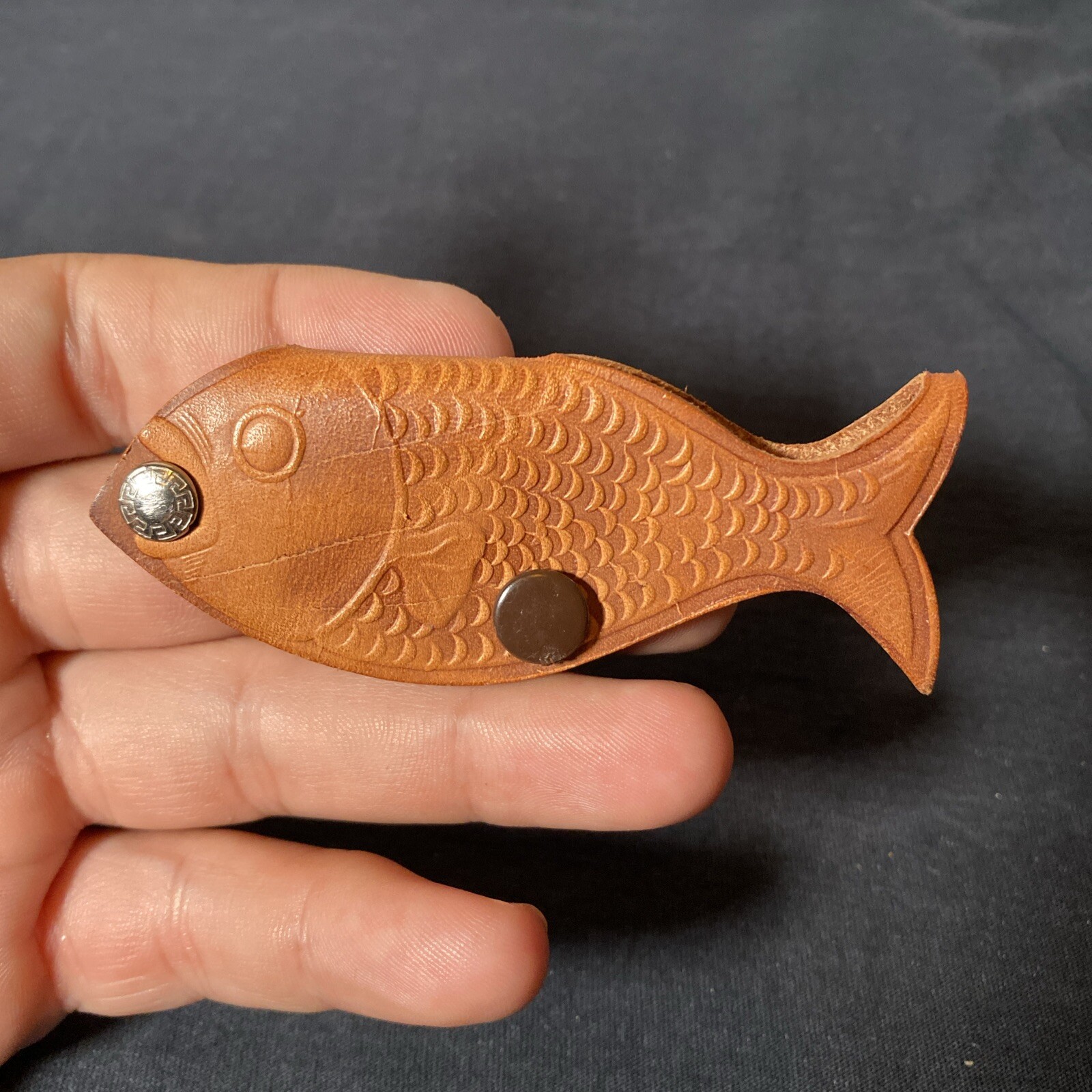 Vintage Carp Farm Service Storm Lake Iowa keyholder leather