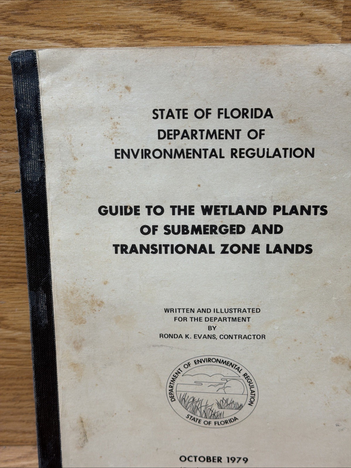 1979 State Of FL Dept Of Environmental Regulation Guide To Wetland Plants Manual