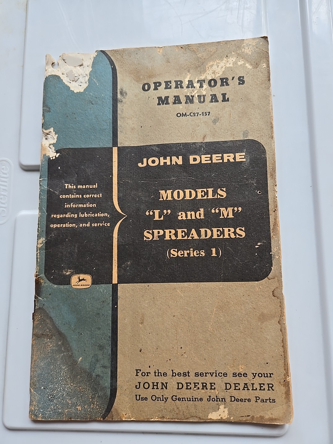 Vintage John Deere Models L M Spreader Operator’s Manual Series 1 Farm