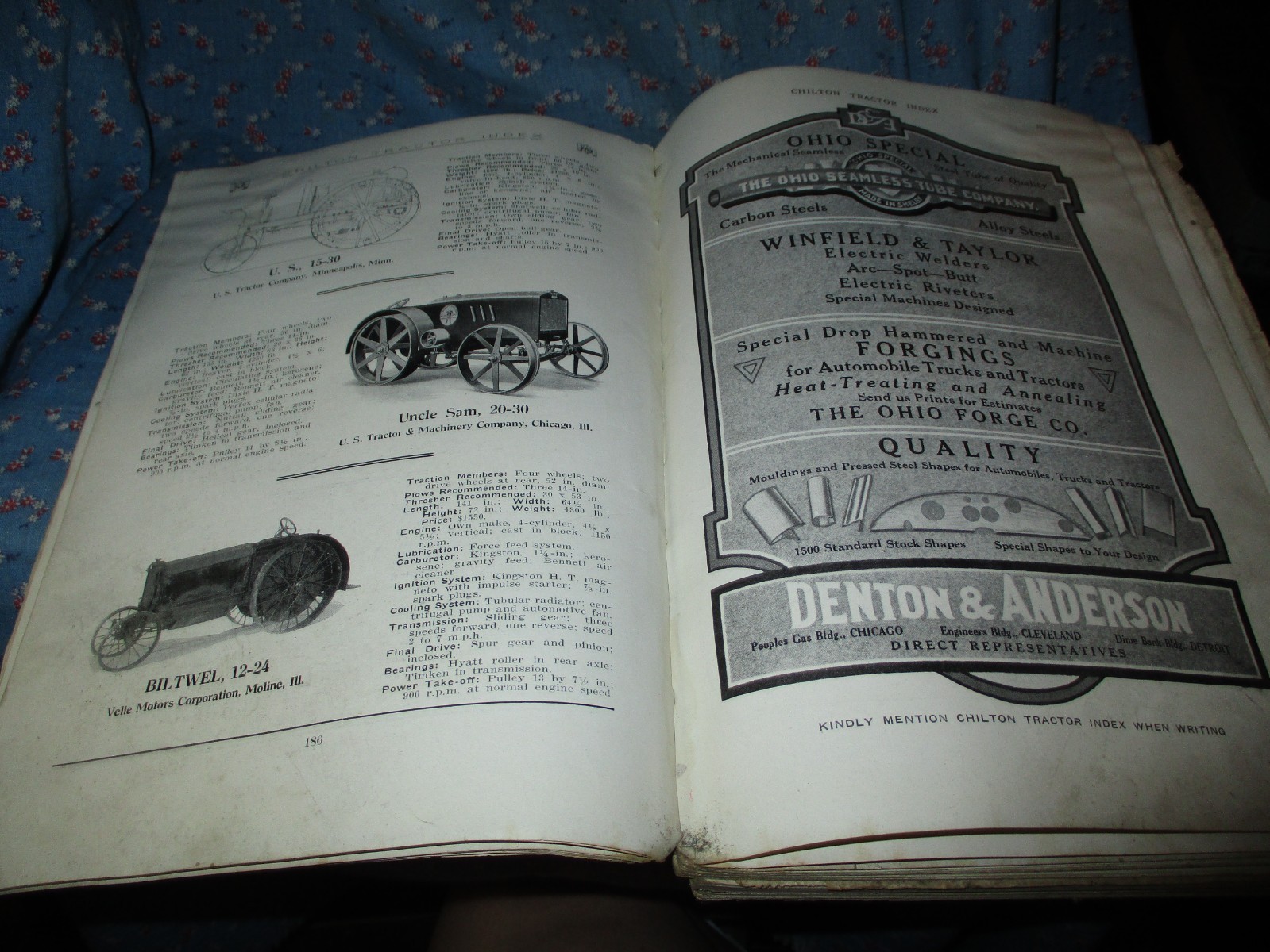 Chilton Tractor Index Pages 163-450 Unknown Date Very Early Rough Condition