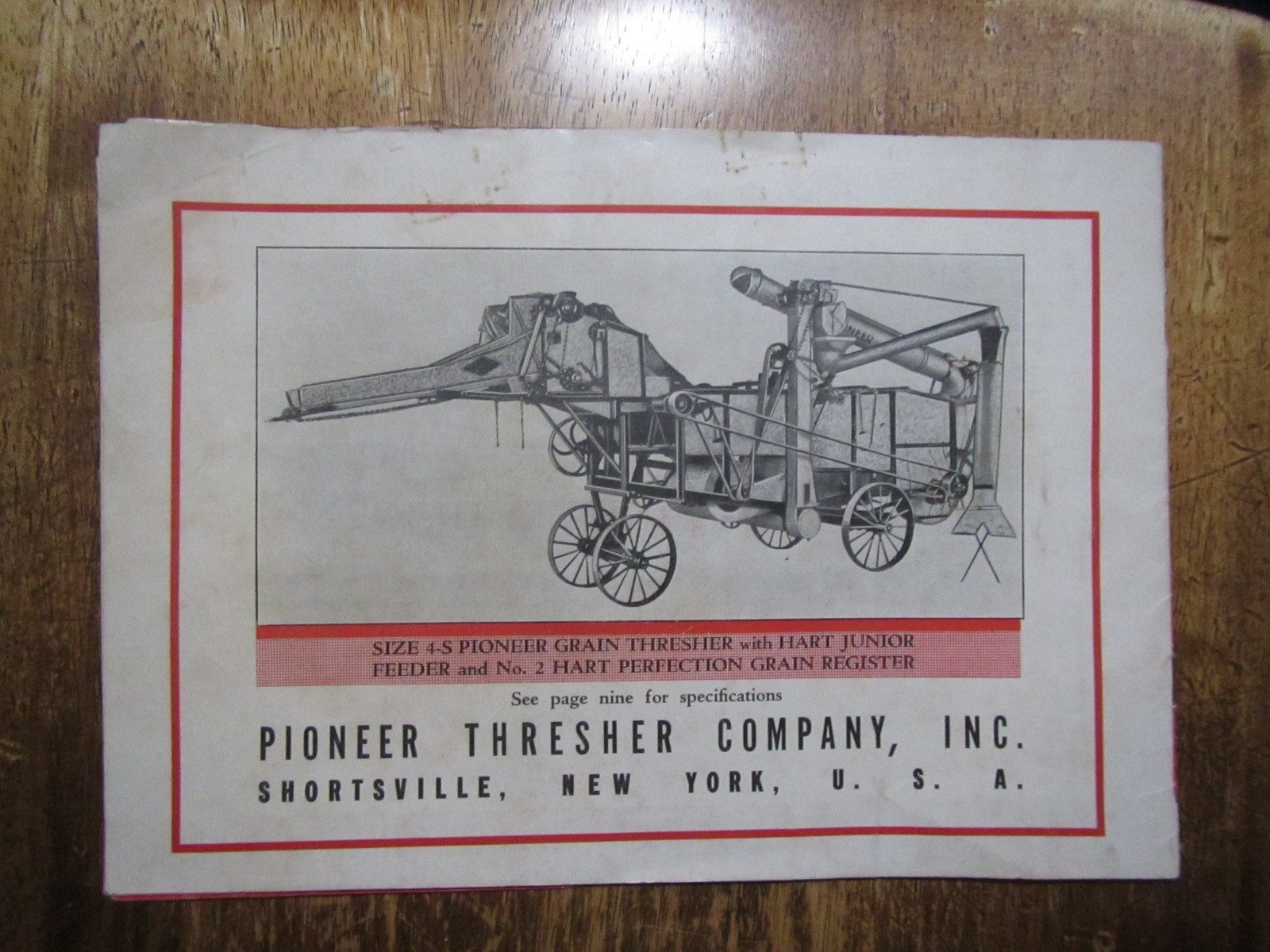 Early 1900’s Pioneer Thresher Brochure-Shortsville,NY Farm Implement Rarely Seen