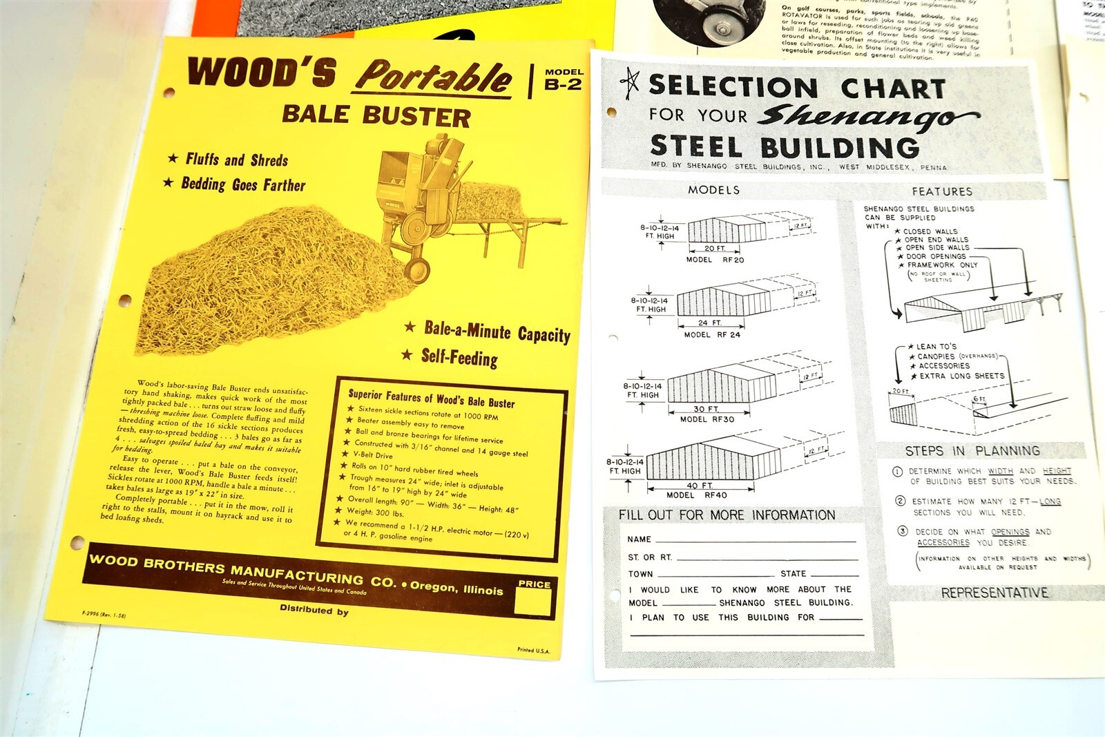 x21 Vintage 1950’s – 1960’s MIXED Brochures Tractors, Sprayers, Bailer, Cleaner