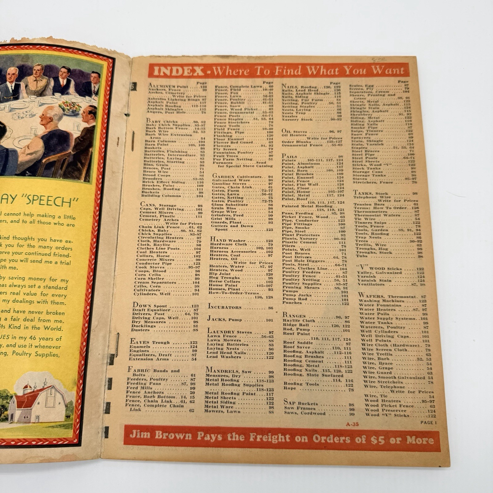 JIM BROWN’S 1935 BARGAIN BOOK – THE BROWN FENCE & WIRE CO.- Catalog